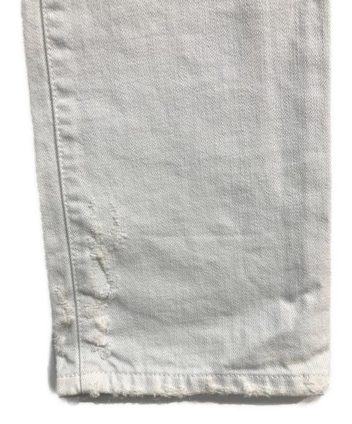 BALMAIN（バルマン）BALMAIN (バルマン) ダメージ加工蛇腹バイカーデニム ライトブルー サイズ:30の古着・服飾アイテム