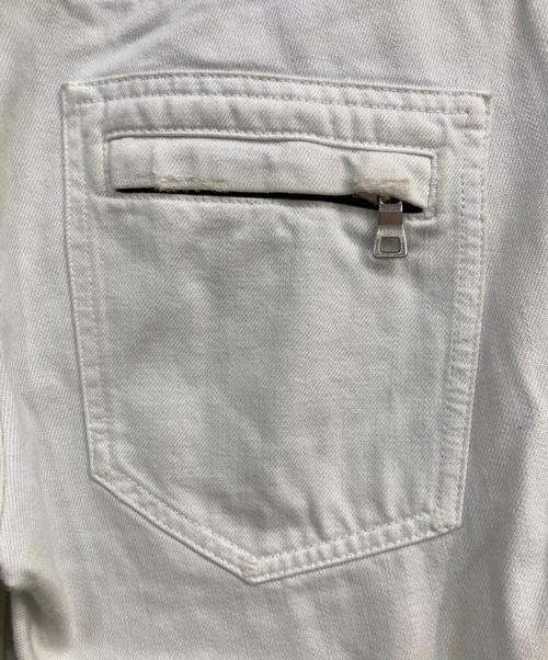 BALMAIN（バルマン）BALMAIN (バルマン) ダメージ加工蛇腹バイカーデニム ライトブルー サイズ:30の古着・服飾アイテム