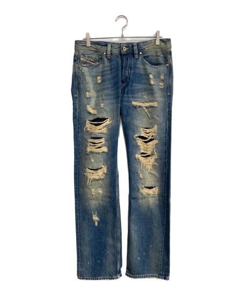 DIESEL（ディーゼル）DIESEL (ディーゼル) VIKER ダメージ加工デニムパンツ ブルー サイズ: W30×L32の古着・服飾アイテム