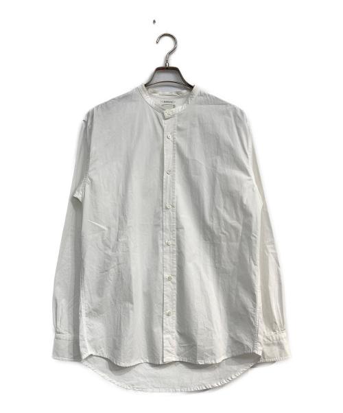 MANDO（マンドー）MANDO (マンドー) balcone ウォッシュドコットンバンドカラーシャツ ホワイト サイズ:2の古着・服飾アイテム