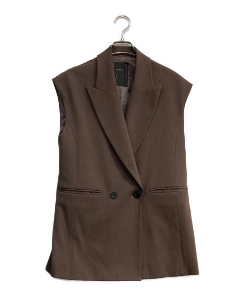 Noble（ノーブル）Noble (ノーブル) ピークドカラーロングジレ ブラウン サイズ:Ｓ（36）の古着・服飾アイテム