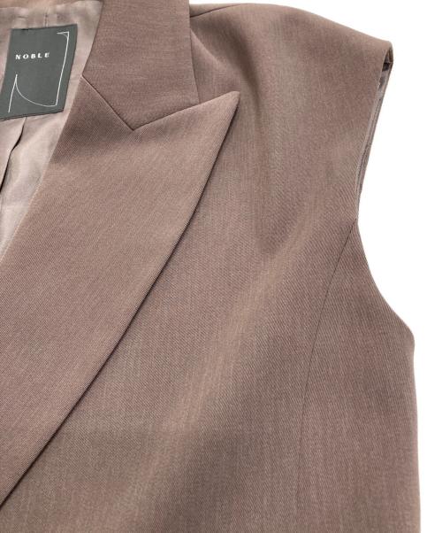 Noble（ノーブル）Noble (ノーブル) ピークドカラーロングジレ ブラウン サイズ:Ｓ（36）の古着・服飾アイテム