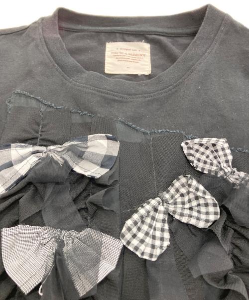 TORI-TO（トリト）TORI-TO (トリト) BEAMS BOY (ビームスボーイ) 別注リボンアップリケTシャツ ブラック サイズ:Mの古着・服飾アイテム
