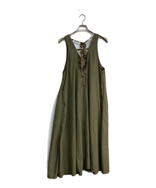 BEAMS BOY（ビームスボーイ）BEAMS BOY (ビームスボーイ) ナイロンタッサーノースリーブワンピース カーキ サイズ:Ｆｒｅｅの古着・服飾アイテム