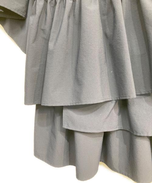 UNITED ARROWS TOKYO（ユナイテッドアローズトウキョウ）UNITED ARROWS TOKYO (ユナイテッドアローズトウキョウ) イレギュラー シャーリング 六分袖 ブラウス ネイビー サイズ:38の古着・服飾アイテム