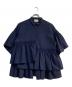 UNITED ARROWS TOKYO（ユナイテッドアローズトウキョウ）の古着「イレギュラー シャーリング 六分袖 ブラウス」｜ネイビー