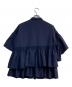 UNITED ARROWS TOKYO (ユナイテッドアローズトウキョウ) イレギュラー シャーリング 六分袖 ブラウス ネイビー サイズ:38：5000円