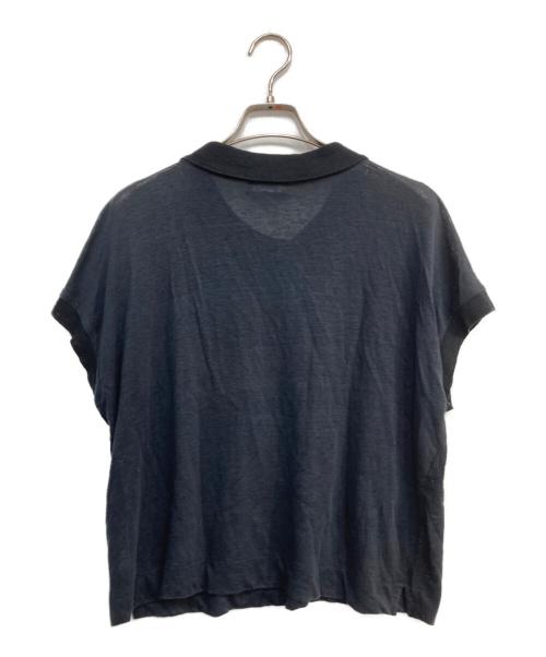 MARGARET HOWELL（マーガレットハウエル）MARGARET HOWELL (マーガレットハウエル) LINEN JERSEY POLO ネイビー サイズ:2の古着・服飾アイテム