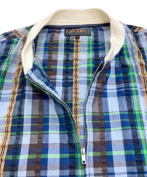 BEAMS PLUS（ビームスプラス）BEAMS PLUS (ビームスプラス) シアサッカー スポーツ ブルゾン ブルー サイズ:Lの古着・服飾アイテム