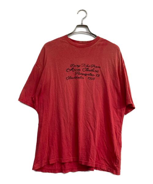 Acne studios（アクネ ストゥディオズ）ACNE STUDIOS (アクネ ストゥディオズ) フェード加工半袖Tシャツ レッド サイズ:XXSの古着・服飾アイテム