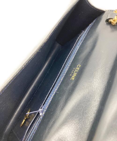 CELINE（セリーヌ）CELINE (セリーヌ) ヴィンテージマカダムチェーンショルダーバッグ ダークネイビーの古着・服飾アイテム