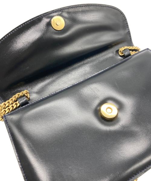 CELINE（セリーヌ）CELINE (セリーヌ) ヴィンテージマカダムチェーンショルダーバッグ ダークネイビーの古着・服飾アイテム