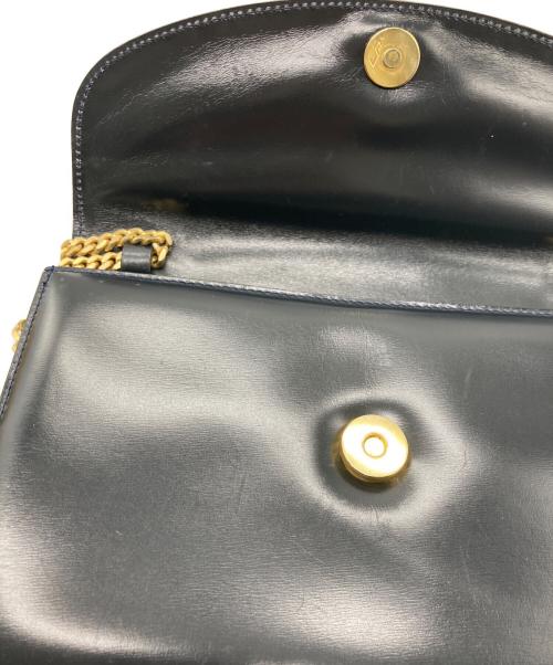 CELINE（セリーヌ）CELINE (セリーヌ) ヴィンテージマカダムチェーンショルダーバッグ ダークネイビーの古着・服飾アイテム