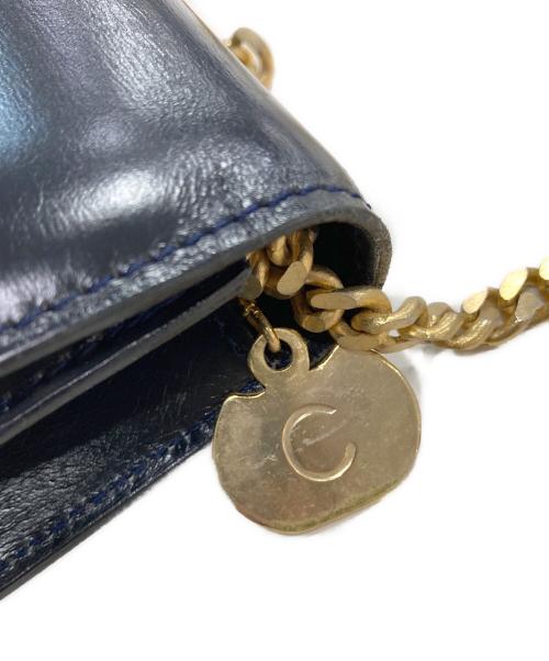 CELINE（セリーヌ）CELINE (セリーヌ) ヴィンテージマカダムチェーンショルダーバッグ ダークネイビーの古着・服飾アイテム