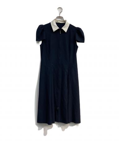 極美品✨ フォクシーニューヨーク 3way 付け襟 パフスリーブ ワンピース 中古・古着通販】FOXEY NEWYORK (フォクシーニューヨーク) ジップ