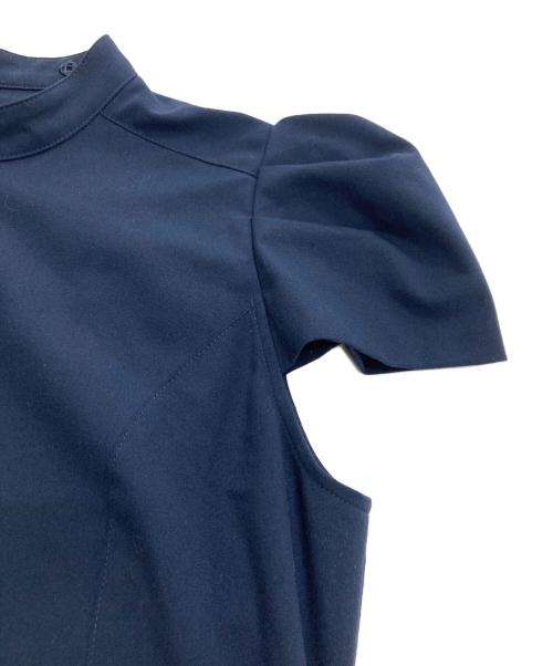 FOXEY NEWYORK（フォクシーニューヨーク）FOXEY NEWYORK (フォクシーニューヨーク) ジップアップパフスリーブワンピース ネイビー サイズ:40の古着・服飾アイテム