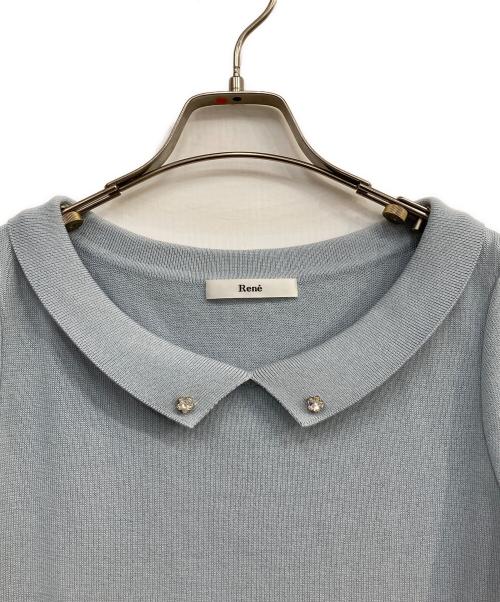 Rene（ルネ）Rene (ルネ) 襟付ニット ブルー サイズ:36の古着・服飾アイテム