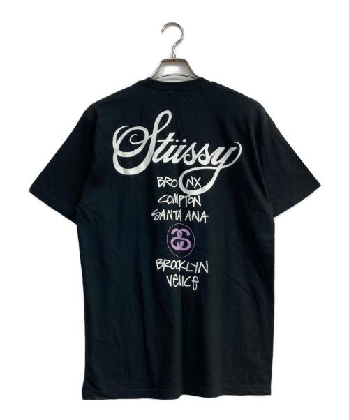 stussy（ステューシー）stussy (ステューシー) World Tour TEE ブラック サイズ:Mの古着・服飾アイテム
