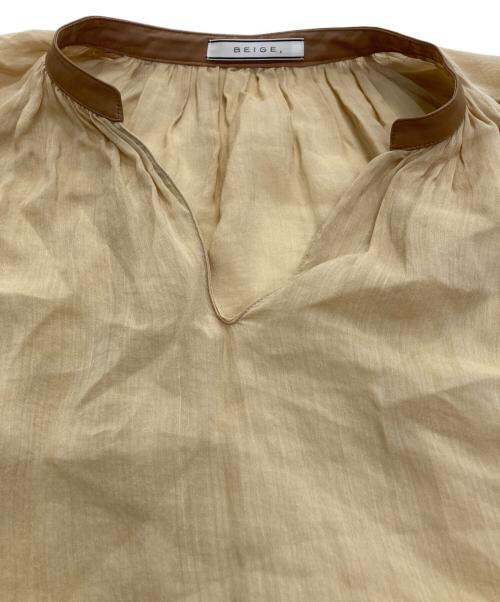 BEIGE（ベイジ）BEIGE (ベイジ) レザーパイピングノースリーブワンピース ブラウン サイズ:4の古着・服飾アイテム