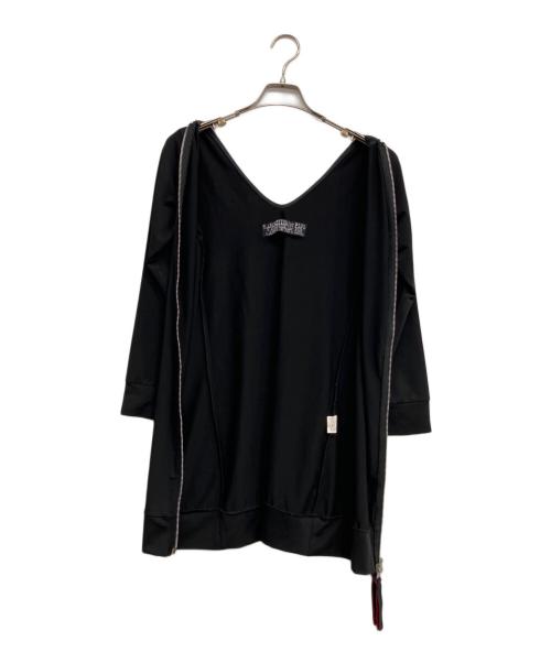 h.ANARCHY（エイチアナーキ）h.ANARCHY (エイチアナーキ) ダブルジップロングストレッチパーカー ブラック サイズ:Freeの古着・服飾アイテム