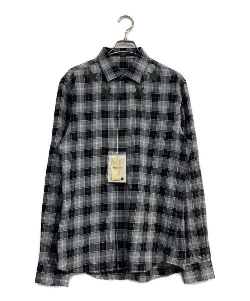 GIVENCHY（ジバンシィ）GIVENCHY (ジバンシィ) スターチェックシャツ グレー サイズ:40の古着・服飾アイテム