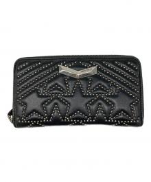 JIMMY CHOO（ジミーチュウ）の古着「スタースタッズラウンドジップウォレット」｜ブラック