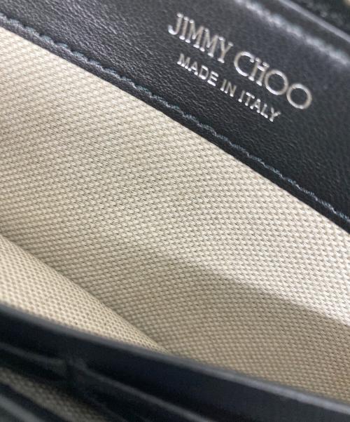 JIMMY CHOO（ジミーチュウ）JIMMY CHOO (ジミーチュウ) スタースタッズラウンドジップウォレット ブラックの古着・服飾アイテム