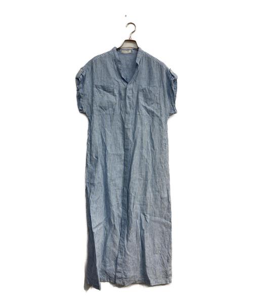 MACPHEE（マカフィー）MACPHEE (マカフィー) リネンシャーティング シャツワンピース ブルー サイズ:36の古着・服飾アイテム
