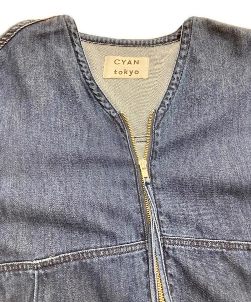 CYAN TOKYO（シアン トーキョー）CYAN TOKYO (シアン トーキョー) ドレープPKデニムZIP JK インディゴ サイズ:Freeの古着・服飾アイテム