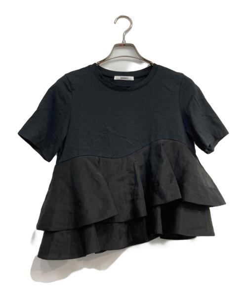 Snidel（スナイデル）Snidel (スナイデル) 異素材ペプラムTシャツ ブラック サイズ: ONEの古着・服飾アイテム