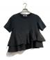 Snidel（スナイデル）の古着「異素材ペプラムTシャツ」｜ブラック