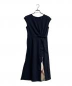 BLUE LABEL CRESTBRIDGEブルーレーベルクレストブリッジ）の古着「モックロディーシルケットワンピース」｜ネイビー