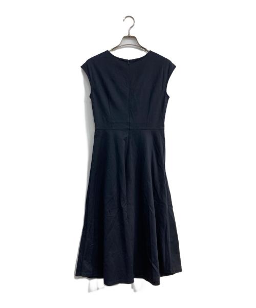 BLUE LABEL CRESTBRIDGE（ブルーレーベルクレストブリッジ）BLUE LABEL CRESTBRIDGE (ブルーレーベルクレストブリッジ) モックロディーシルケットワンピース ネイビー サイズ:36の古着・服飾アイテム