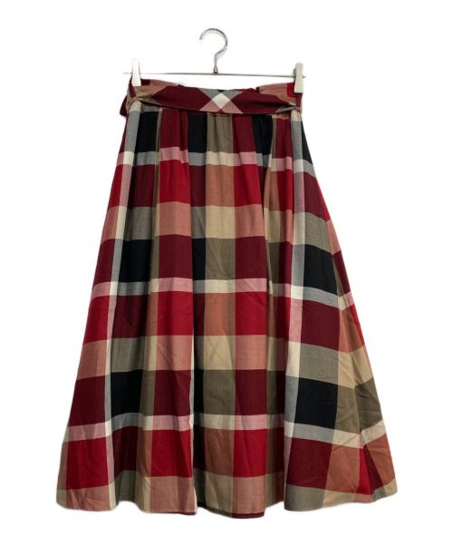 BLUE LABEL CRESTBRIDGE（ブルーレーベルクレストブリッジ）BLUE LABEL CRESTBRIDGE (ブルーレーベルクレストブリッジ) チェックスカート レッド サイズ:36の古着・服飾アイテム