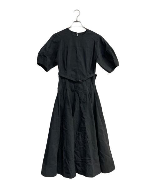FRAY ID（フレイ アイディー）FRAY ID (フレイ アイディー) フレアパフスリーブワンピース ブラックの古着・服飾アイテム