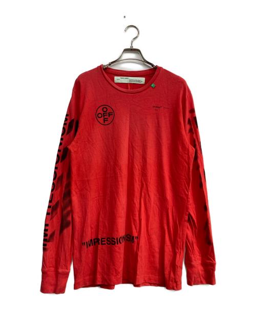 OFFWHITE（オフホワイト）OFFWHITE (オフホワイト) DIAG STENCIL L/S レッド サイズ:Lの古着・服飾アイテム