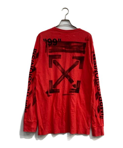 OFFWHITE（オフホワイト）OFFWHITE (オフホワイト) DIAG STENCIL L/S レッド サイズ:Lの古着・服飾アイテム