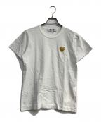 PLAY COMME des GARCONSプレイコムデギャルソン）の古着「ゴールド・ハートワッペン・Tシャツ」｜ホワイト