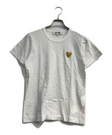 PLAY COMME des GARCONS（プレイコムデギャルソン）の古着「ゴールド・ハートワッペン・Tシャツ」｜ホワイト