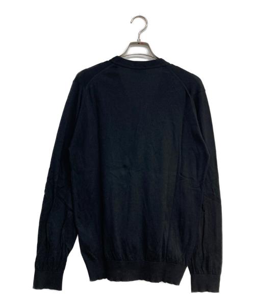 JOHN SMEDLEY（ジョンスメドレー）JOHN SMEDLEY (ジョンスメドレー) コットンVネックカーディガン ブラック サイズ:Mの古着・服飾アイテム