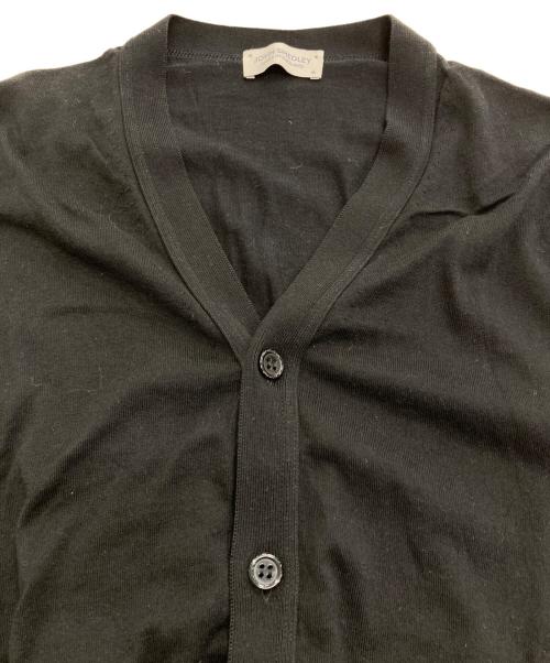 JOHN SMEDLEY（ジョンスメドレー）JOHN SMEDLEY (ジョンスメドレー) コットンVネックカーディガン ブラック サイズ:Mの古着・服飾アイテム