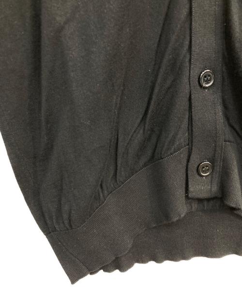 JOHN SMEDLEY（ジョンスメドレー）JOHN SMEDLEY (ジョンスメドレー) コットンVネックカーディガン ブラック サイズ:Mの古着・服飾アイテム