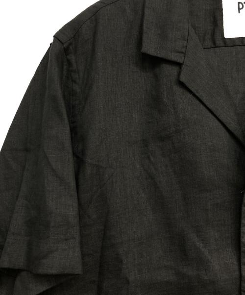 PT TORINO（ピーティートリノ）PT TORINO (ピーティートリノ) リネンオープンカラーシャツ ブラック サイズ:41の古着・服飾アイテム