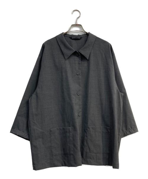 mizuiro-ind（ミズイロインド）mizuiro-ind (ミズイロインド) ウールブレンドシャツジャケット グレー サイズ:Freeの古着・服飾アイテム