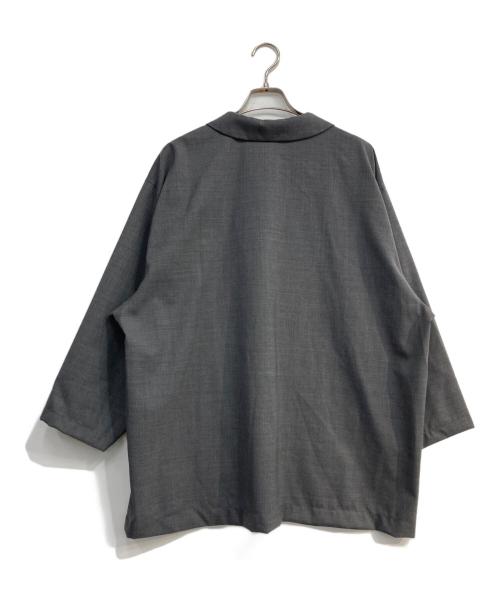mizuiro-ind（ミズイロインド）mizuiro-ind (ミズイロインド) ウールブレンドシャツジャケット グレー サイズ:Freeの古着・服飾アイテム