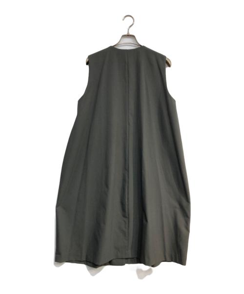 mizuiro-ind（ミズイロインド）mizuiro-ind (ミズイロインド) 比翼ノースリーブワンピース グレー サイズ:Freeの古着・服飾アイテム