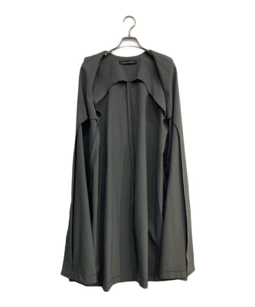 mizuiro-ind（ミズイロインド）mizuiro-ind (ミズイロインド) 比翼ノースリーブワンピース グレー サイズ:Freeの古着・服飾アイテム