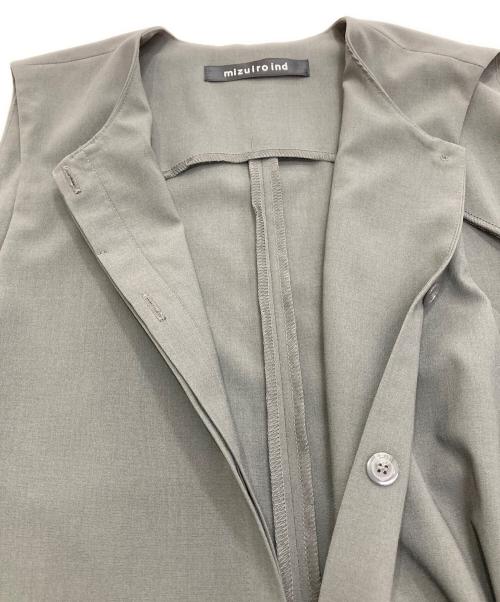 mizuiro-ind（ミズイロインド）mizuiro-ind (ミズイロインド) 比翼ノースリーブワンピース グレー サイズ:Freeの古着・服飾アイテム