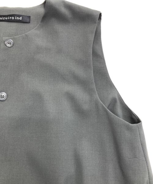 mizuiro-ind（ミズイロインド）mizuiro-ind (ミズイロインド) 比翼ノースリーブワンピース グレー サイズ:Freeの古着・服飾アイテム
