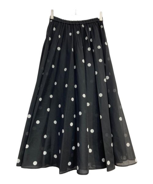 UNITED ARROWS（ユナイテッドアローズ）UNITED ARROWS (ユナイテッドアローズ) オーガンジー プリント プリーツスカート ブラック サイズ:Freeの古着・服飾アイテム